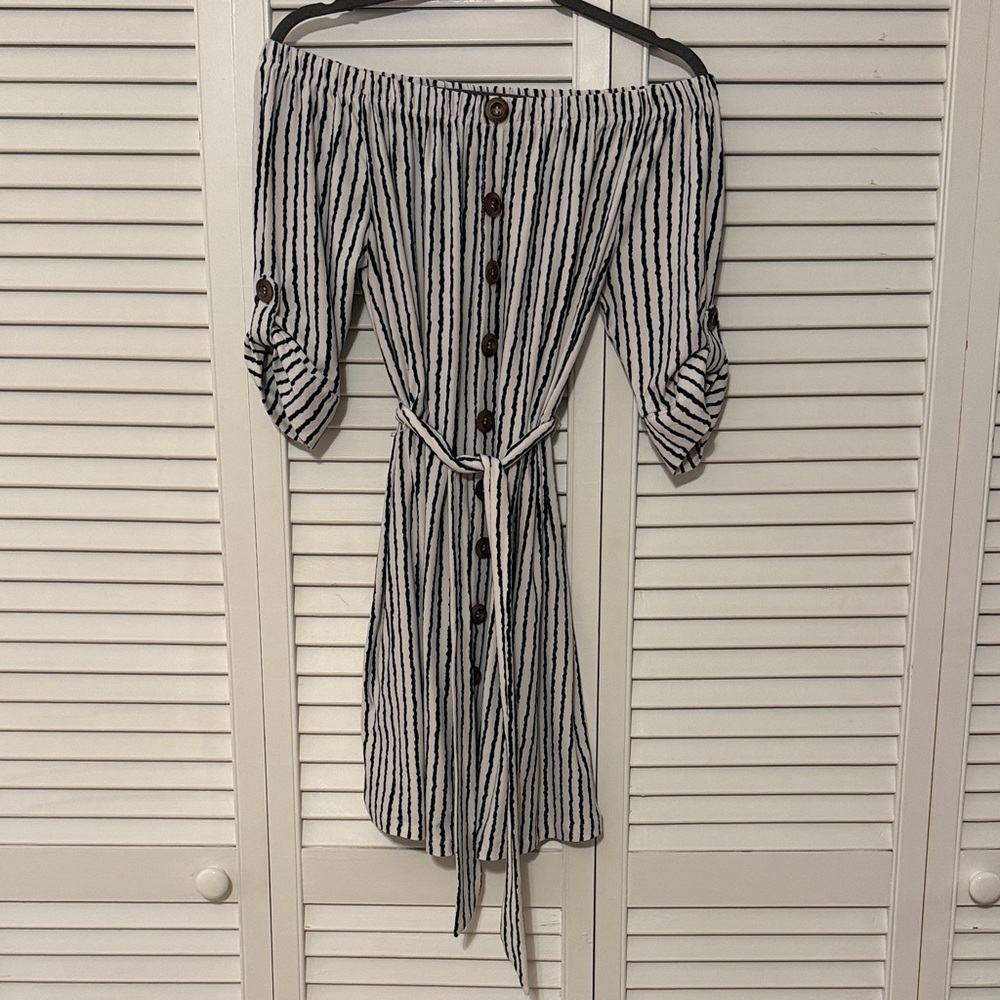Striped Off-Shoulder Dress